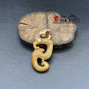 古玩玉器仿古龙吊坠挂件仿战汉 S龙型玉佩玉坠颈饰项链坠挂饰腰佩
