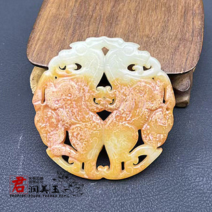 岫玉生肖马玉佩玉坠仿古马到成功吊坠挂件古风汉服影视腰佩玉挂饰