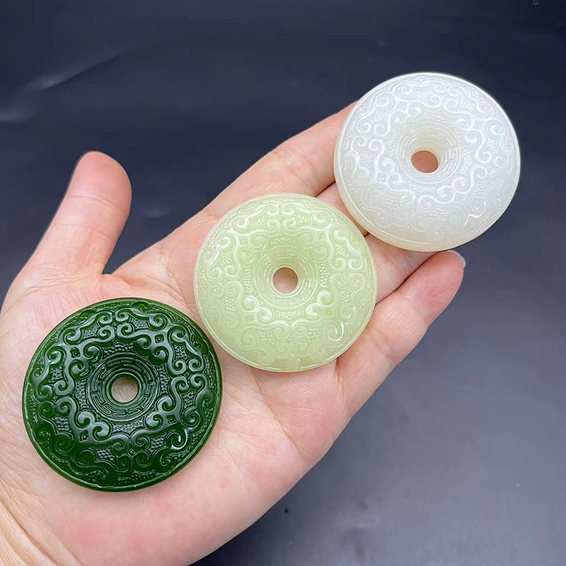 琉璃仿白玉平安扣吊坠挂件双面雕刻如意纹满绿色古风汉服腰佩饰品,饰品/流行首饰/时尚饰品新,其他DIY饰品配件,淘宝优惠券,粉丝福利购,淘宝优惠卷