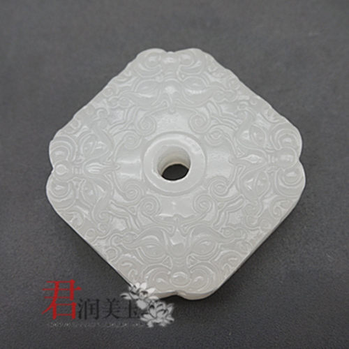 阿富汗白玉吊坠挂仿古雕刻四方神兽玉佩玉坠颈饰腰佩流苏车挂配饰