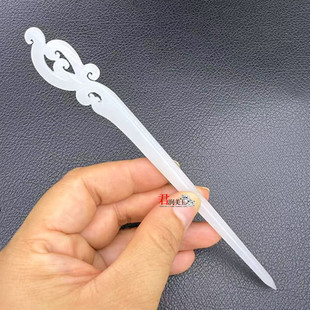 新款佛手发簪发钗烟紫色蓝水色白色簪子国风中式旗袍发饰汉服头饰