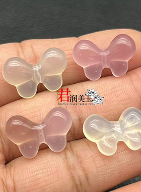玛瑙玉髓蝴蝶结吊坠挂件