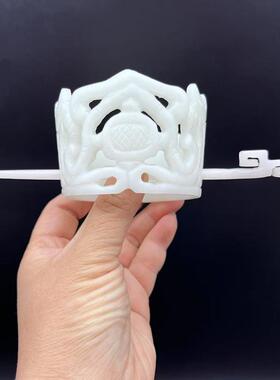 仿白玉双龙发冠仿古镂空雕刻白色发簪头饰新中式汉服影视饰品发饰