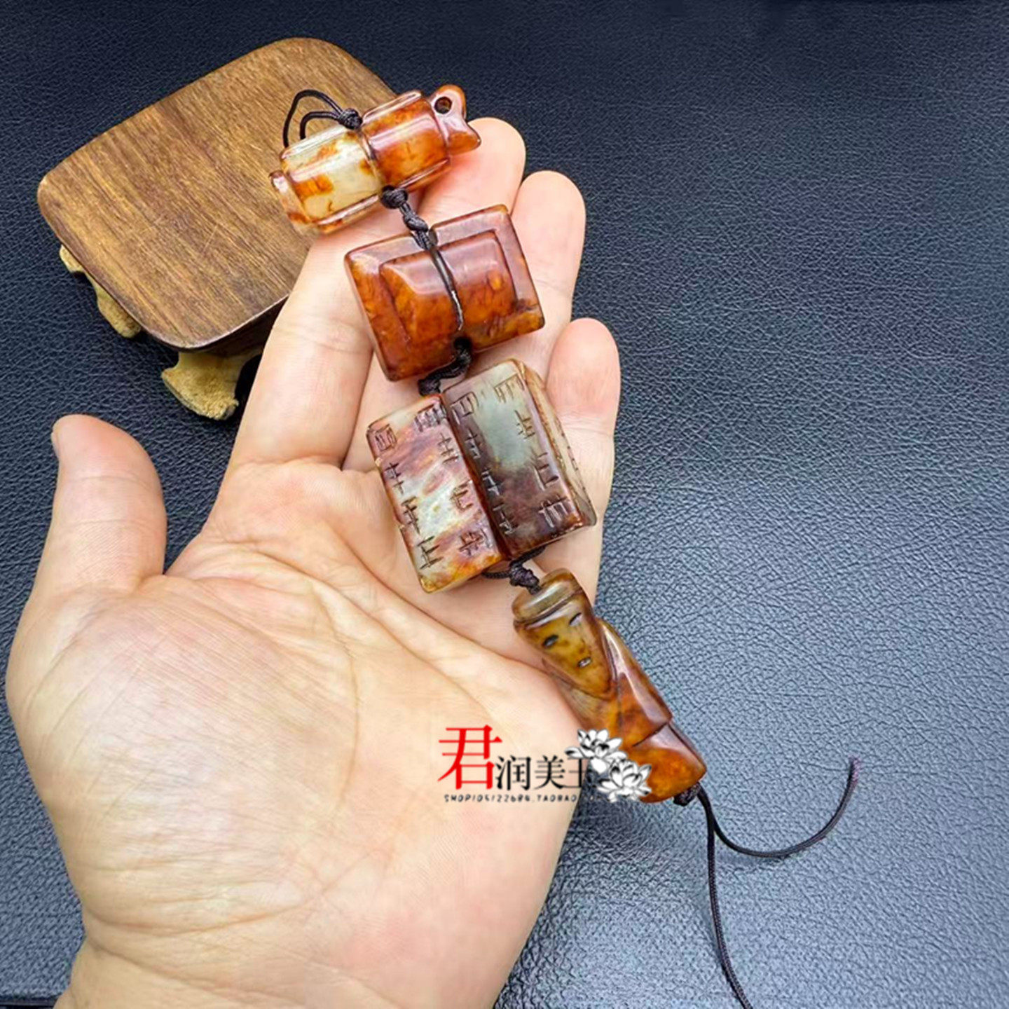 老岫玉战汉三宝玉佩玉坠古玩玉器翁仲冈卯司南配工字腰挂吊坠挂件