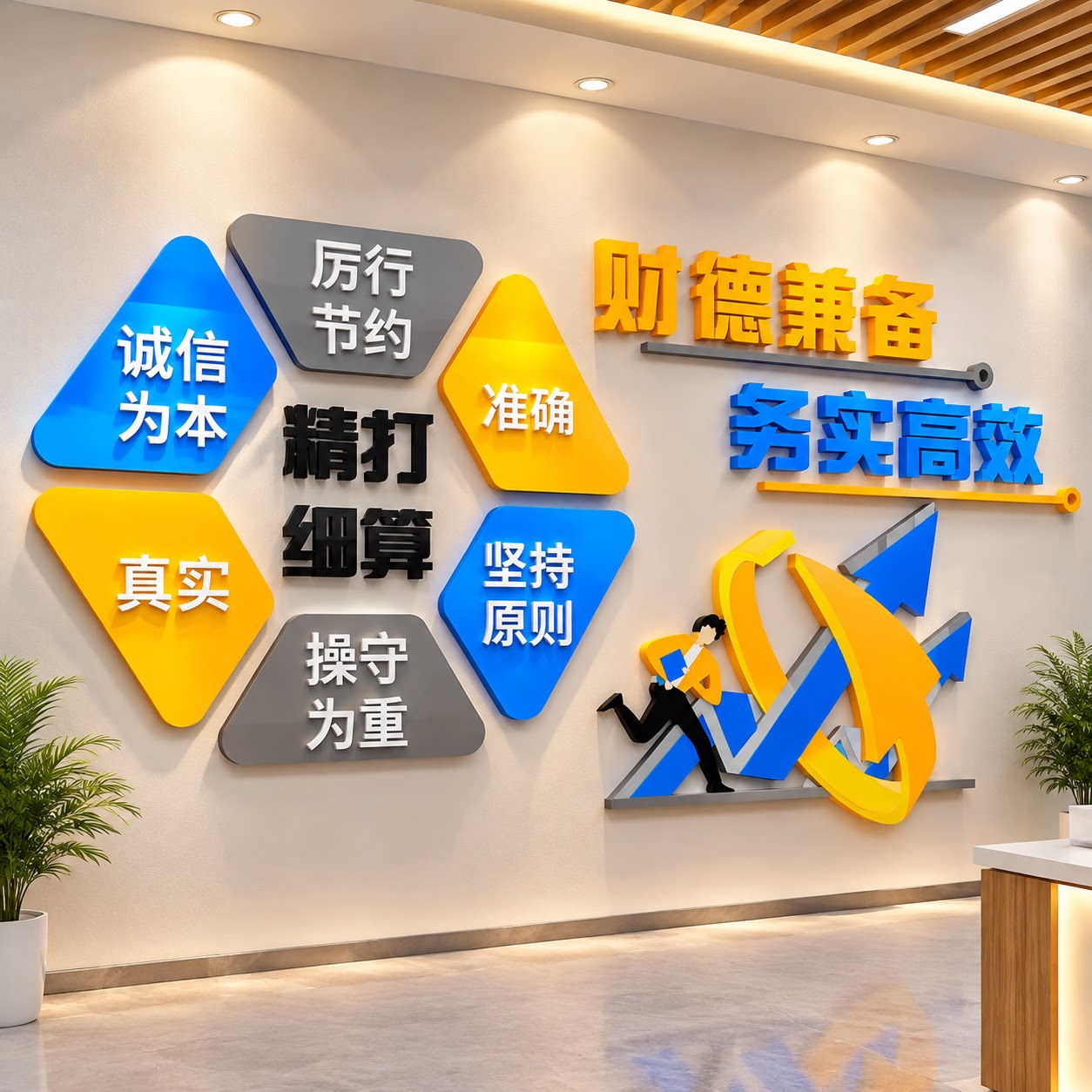 公司财务会计文化墙面装饰办公室员工企业职激励志口号立体标语贴