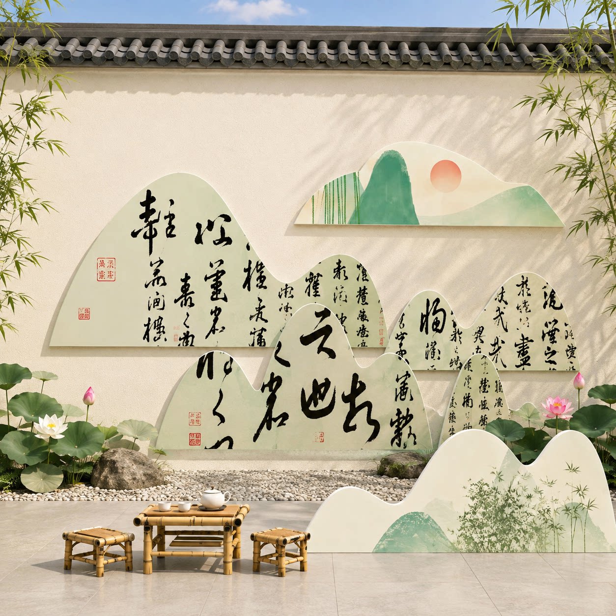 幼儿园画展古中国风环创材料阅图读书法角区教室布置装饰场景墙贴