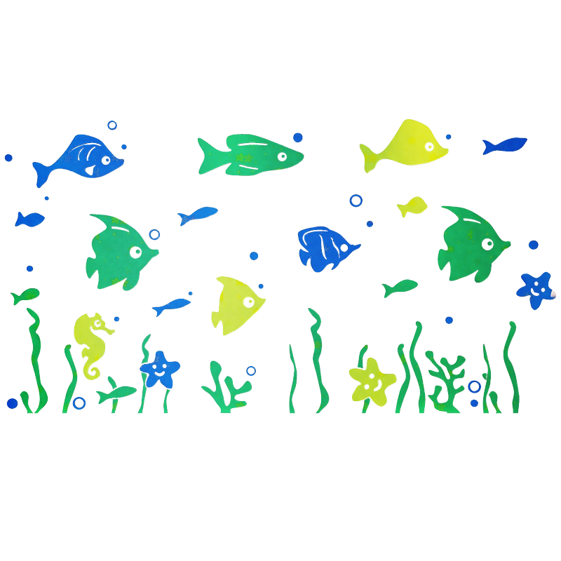 可爱风浴室亚克力游泳馆卡通贴纸