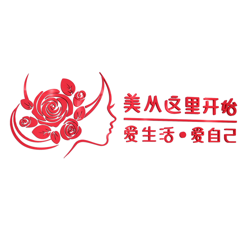 养生会所美发亚克力3d立体墙贴画