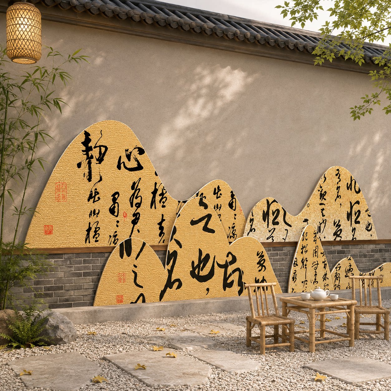 幼儿园画展古中国风环创材料阅图读书法角区教室布置装饰场景墙贴