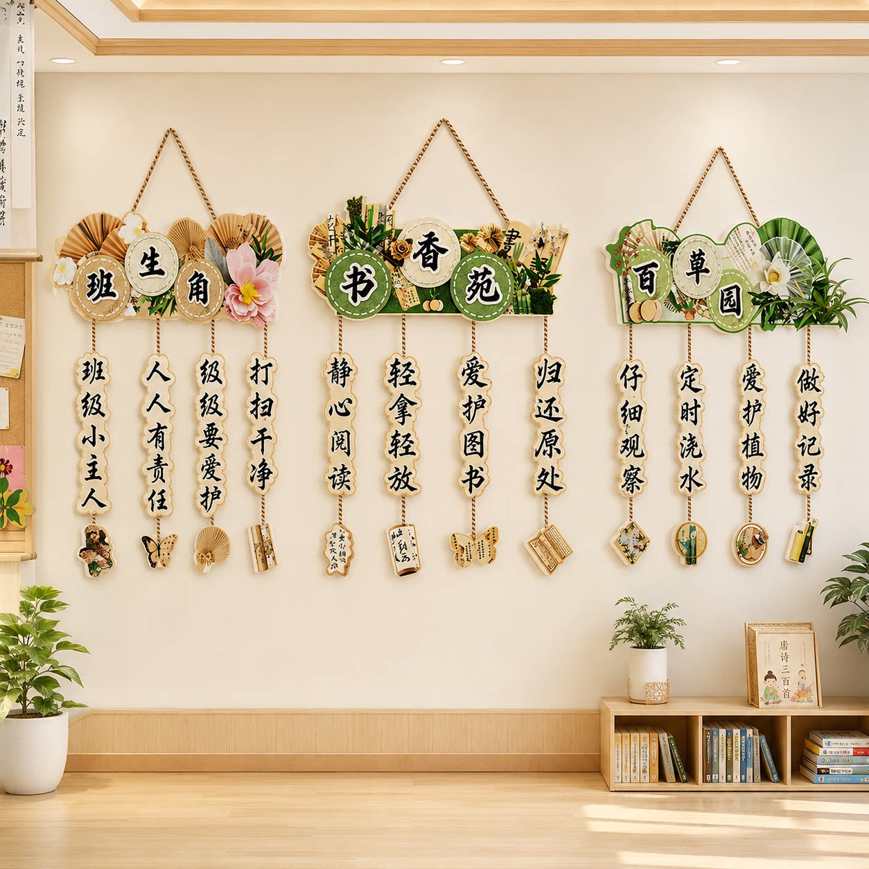 图书角布置装饰阅读区节场景教室班级文化墙贴小学卫生环创幼儿园