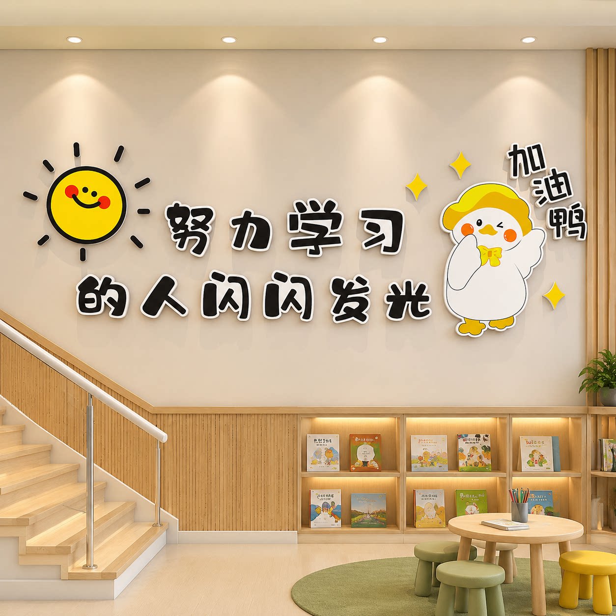 初中高考辅导班教育培训机构班级励志标语墙贴教室文化墙装饰布置