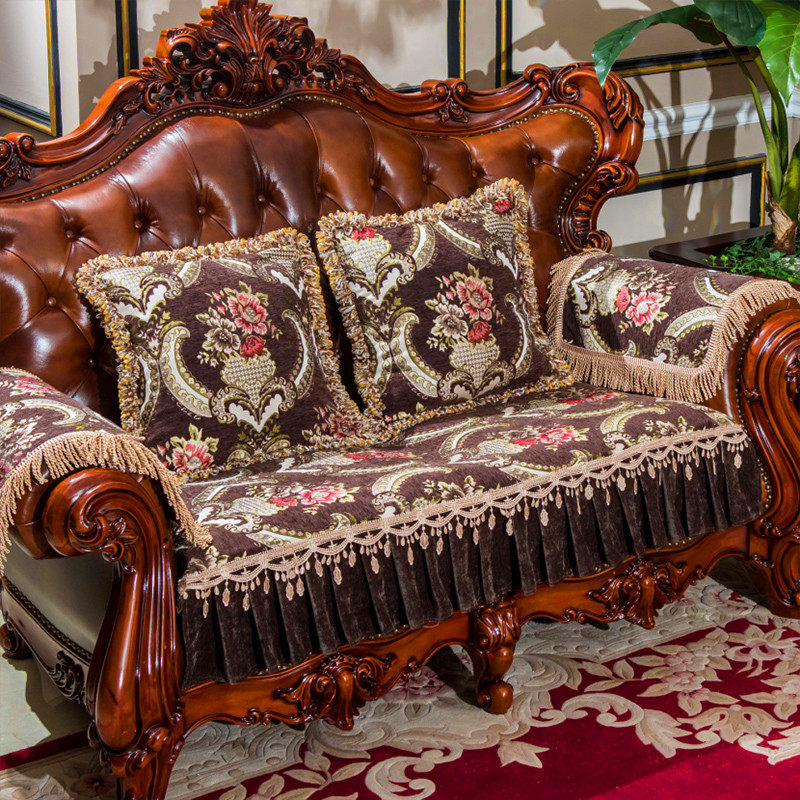 欧式沙发垫高档奢华防滑四季通用布艺客厅123组合套美式真皮坐垫