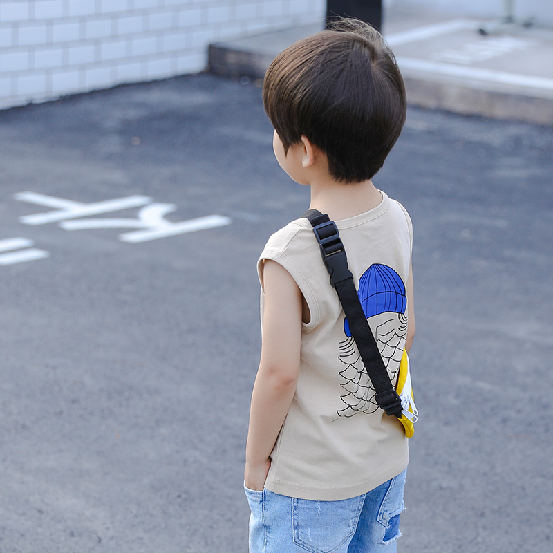 儿童纯棉打底汗衫新款宝宝无袖背心童装男童夏季短袖衣服宽松上衣