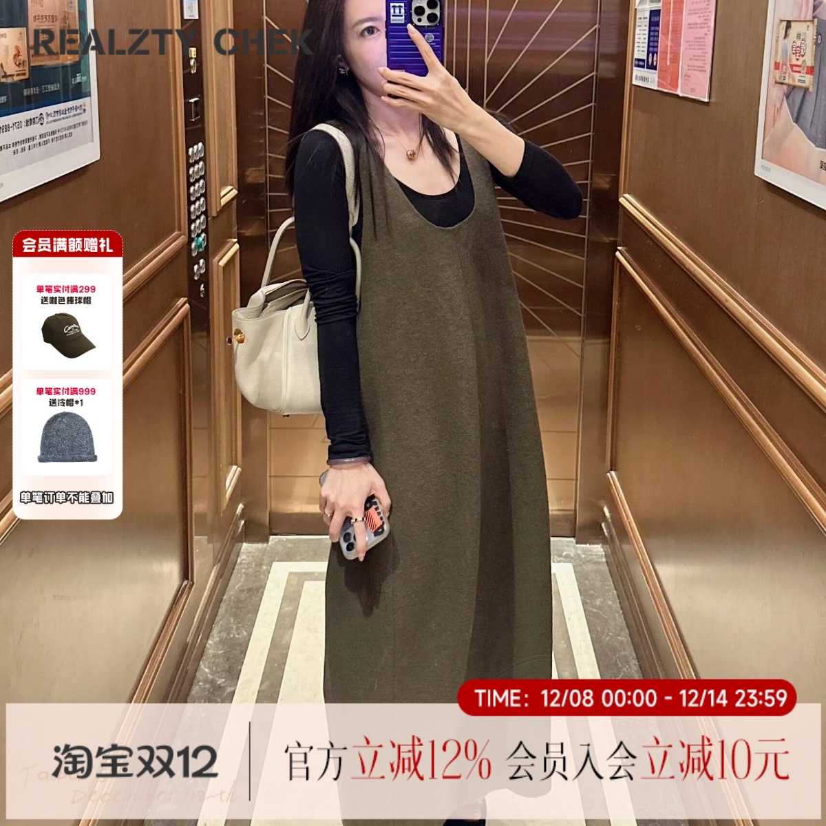 小晖心选春季新款时尚百搭花苞宽松连衣裙休闲日常女装