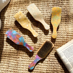 高级感防静电蓬发梳子醋酸板材气质木梳少女发梳便携高档按摩梳子