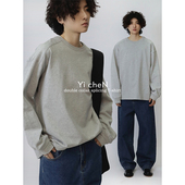 一衬YICHEN T恤基础百搭上衣 双层领320g分割长袖 设计师款 春季