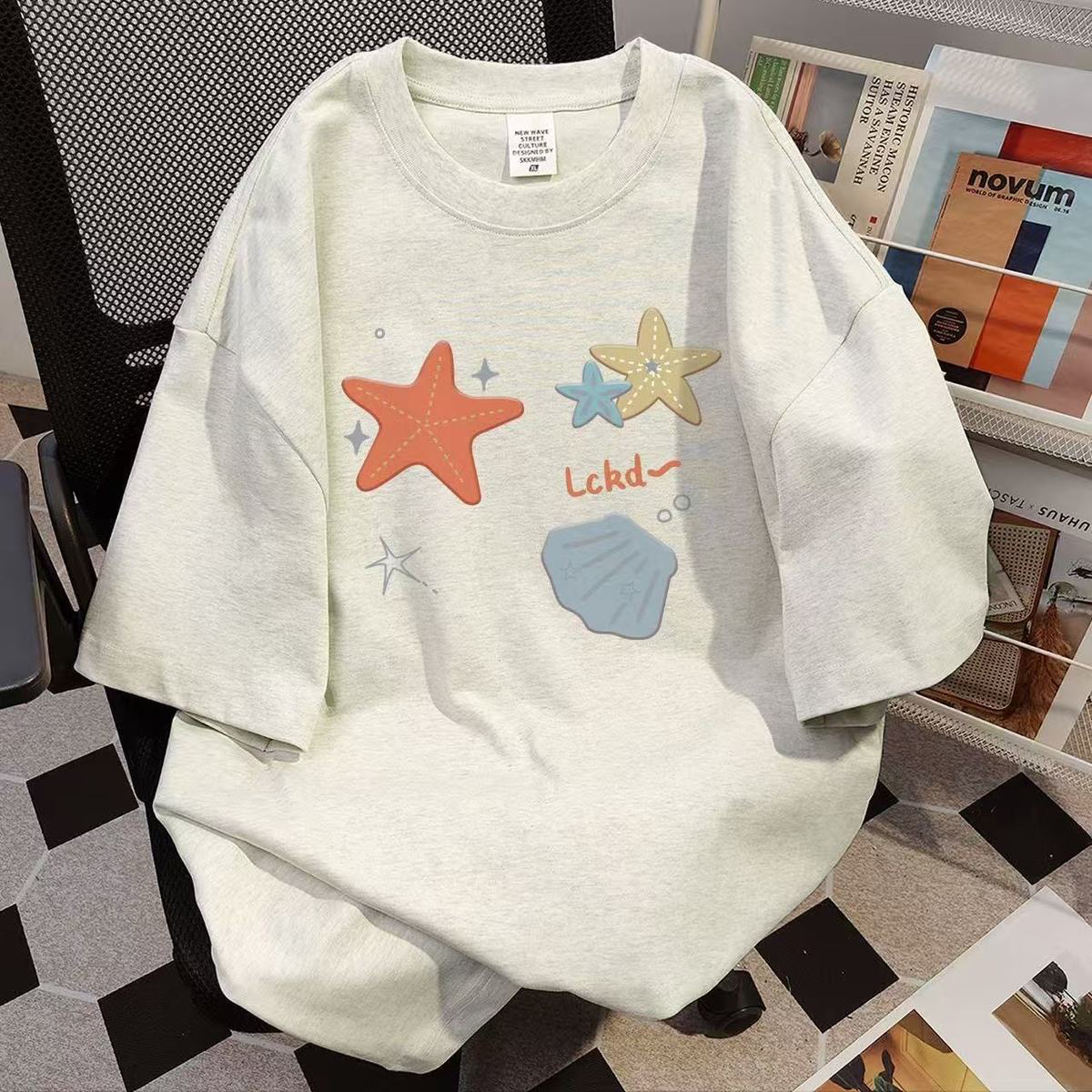 2025新款爆款纯棉圆领短袖T恤男女童美式潮牌宽松百搭儿童上衣夏