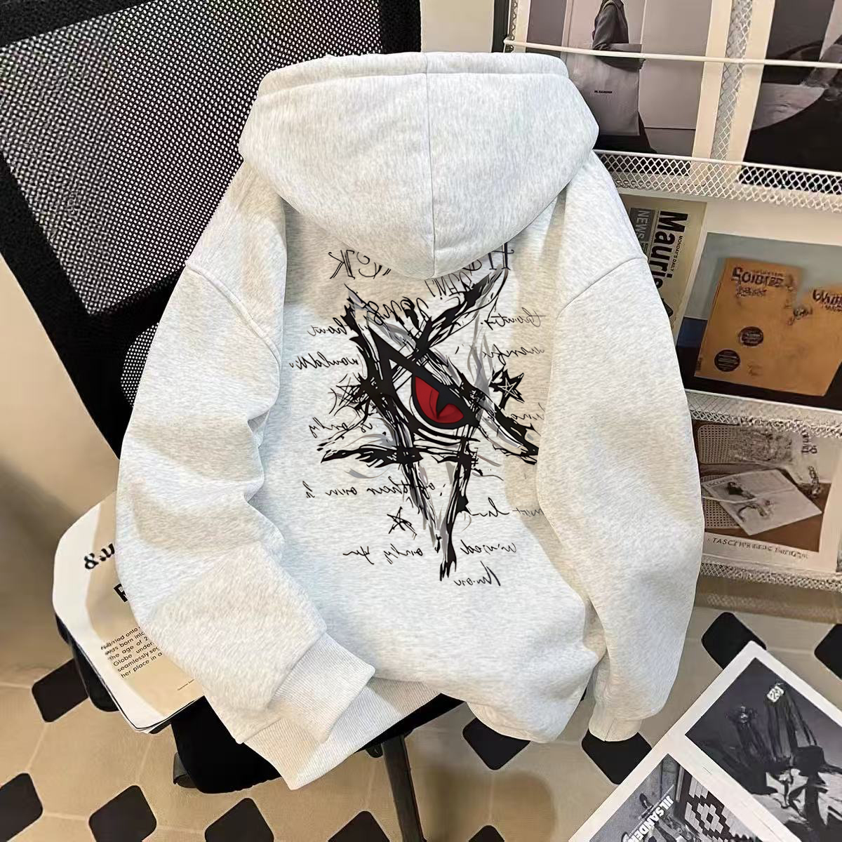 初中生男女童美式潮牌连帽卫衣