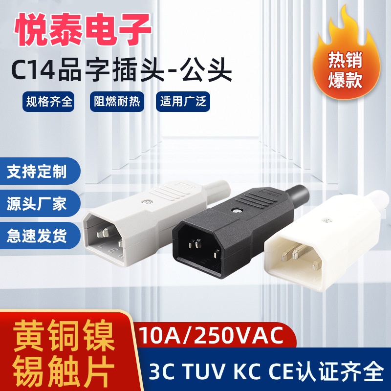 朗正10A黑色1年电源线插头