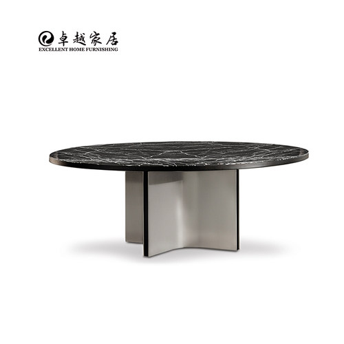 大理石宝格丽黑意式极简餐桌