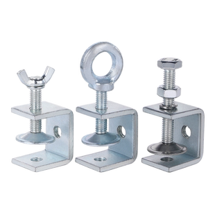 铁镀锌老虎夹子U型固定夹紧器C型夹具方形固定支架手拧吊环管卡