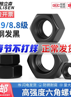 高强度六角螺母螺帽 8.8级12.9级螺丝帽 M6M8M10M12M16M20M24M30