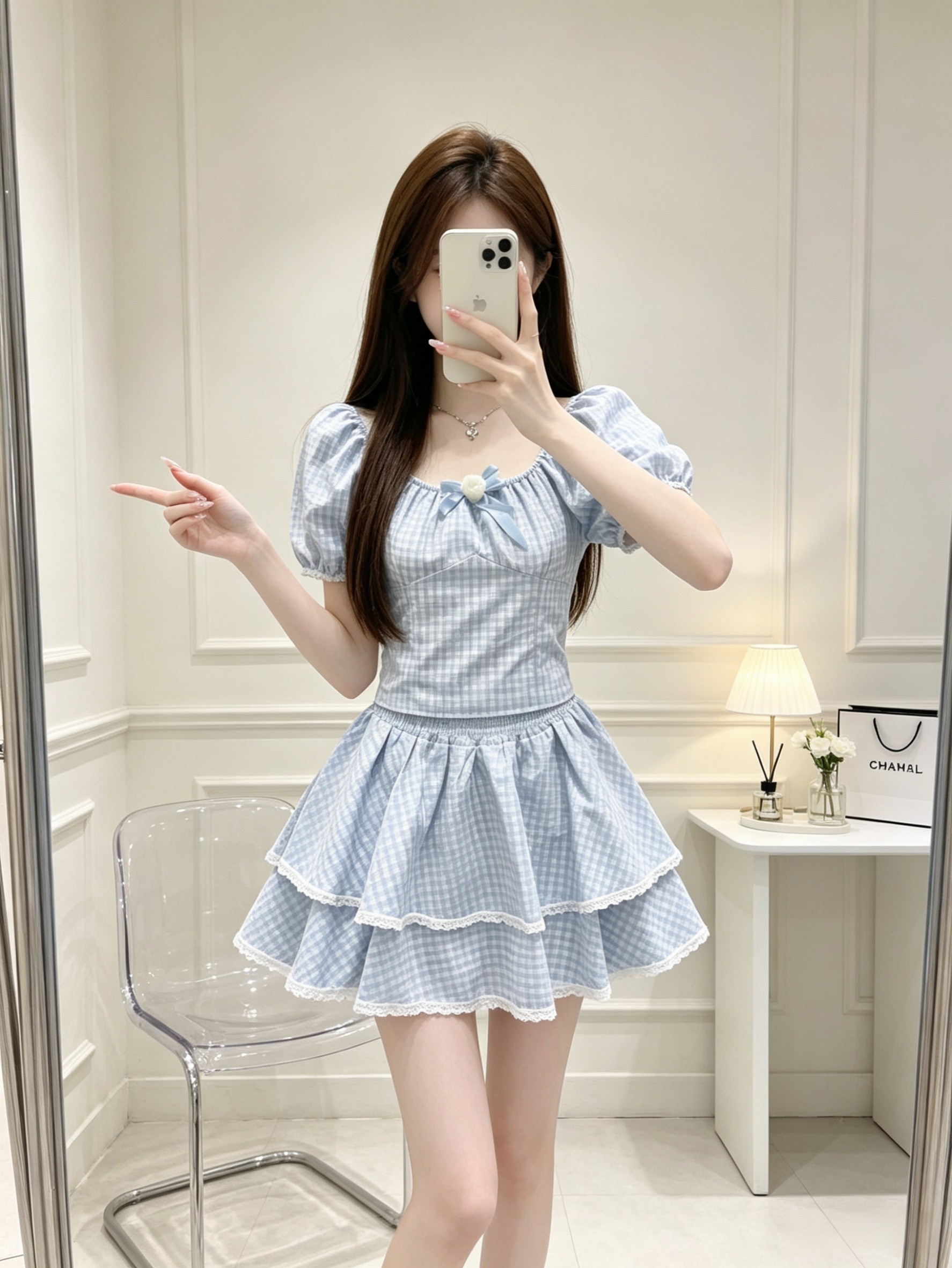 少女时代金泰妍同款女团套装女夏短袖上衣半身裙短裙小个子两件套