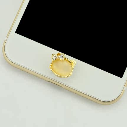 苹果iPhone6plus按键贴6s可爱卡通home金属水钻ipadmini按钮贴5s