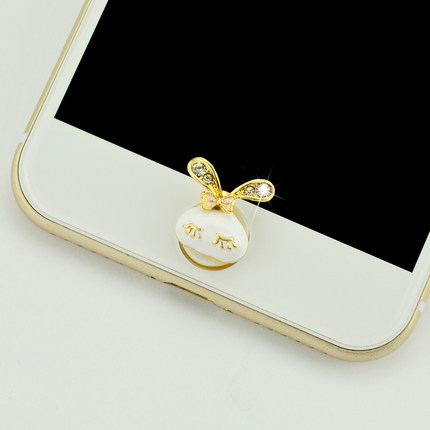 苹果iPhone6plus按键贴6s可爱卡通home金属水钻ipadmini按钮贴5s