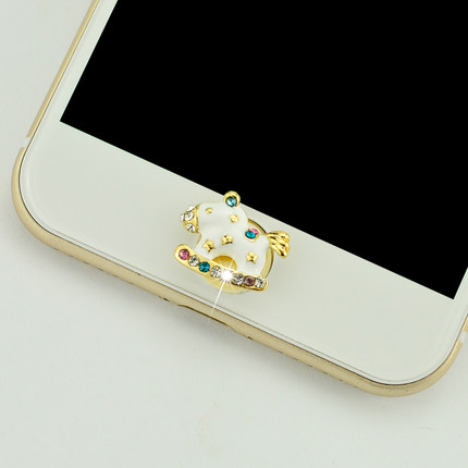 苹果iPhone6plus按键贴6s可爱卡通home金属水钻ipadmini按钮贴5s