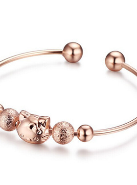 韩国版玫瑰金卡通学生森系手环