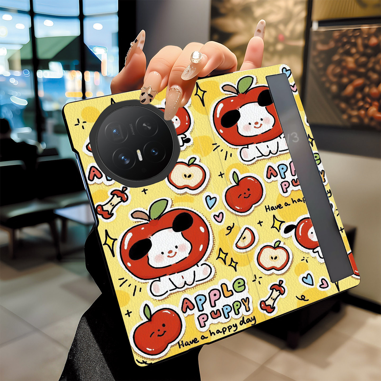 适用荣耀magicv6手机壳折叠屏翻盖苹果小狗可爱趣味卡通日韩风