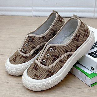 春季 学生鞋 新款 百搭休闲懒人一脚蹬帆布鞋 浅口透气时尚 老北京布鞋