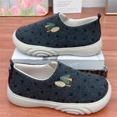 布鞋 2024年秋季 妈妈鞋 一脚蹬平底休闲宽松懒人时尚 新款 老北京布鞋