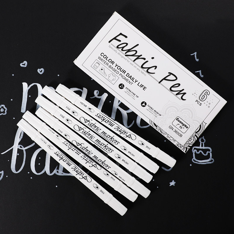 흰색 아크릴 마커 펜 양방향 마커 펜 방수 천으로 칠해진 검은 색 골판지 옷 티셔츠 신발 유리 플라스틱