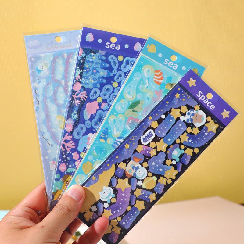安本海洋天空系列咕卡贴纸