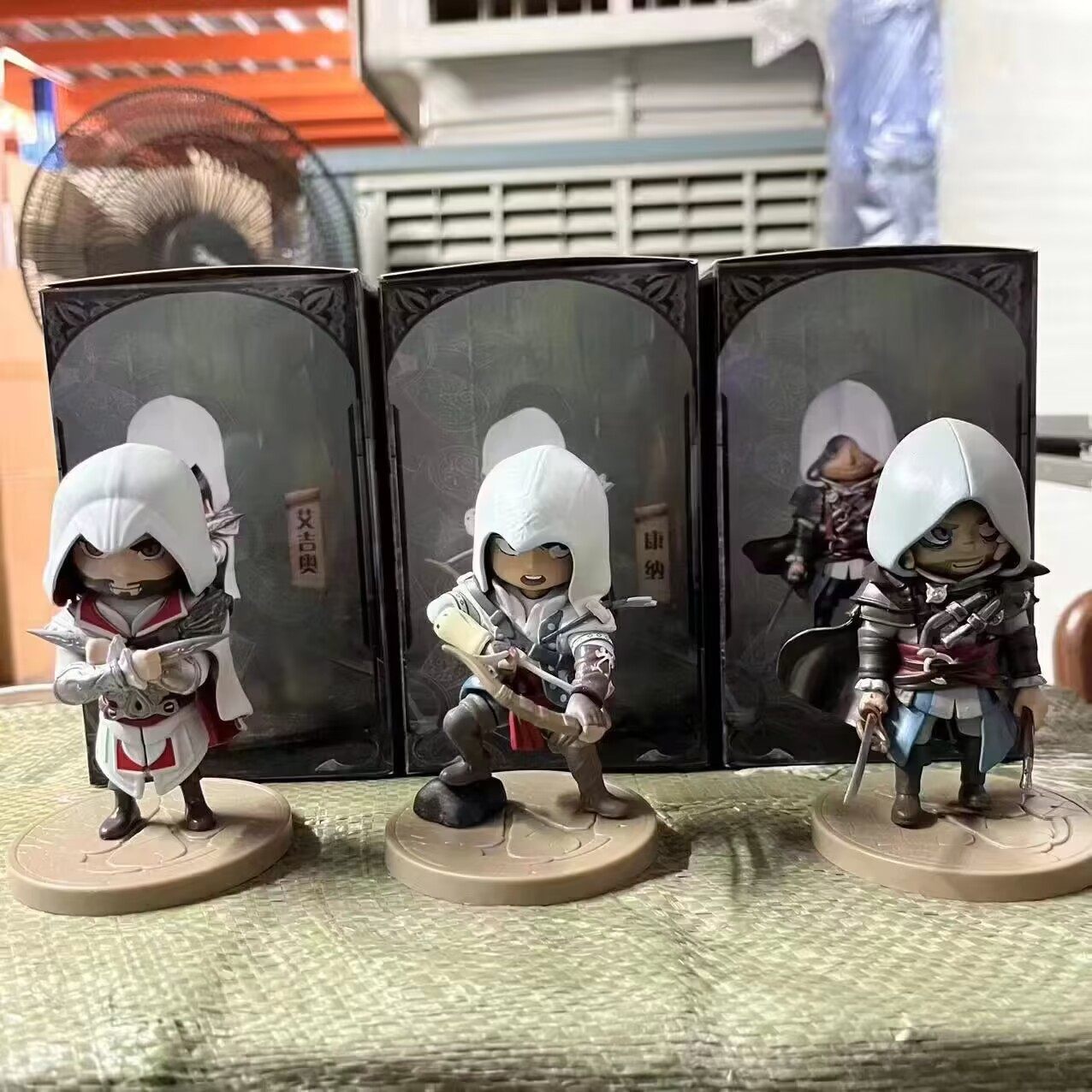 刺客信条 q版 3款 爱德华 艾吉奥 康纳 模型 公仔 摆件 盒装手办