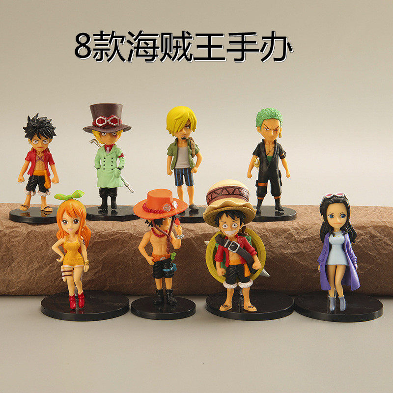 8款海贼王手办 动漫卡通路飞艾斯萨博索隆娜美罗宾公仔玩具摆件zl