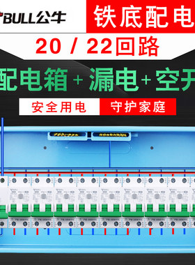 公牛 漏电全套名居乐家用配电箱布线箱22路20位套餐断路开关24路