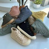 软底透气宝宝男童女童鞋 儿童帆布鞋 高帮水洗休闲鞋 韩版 2025春秋款