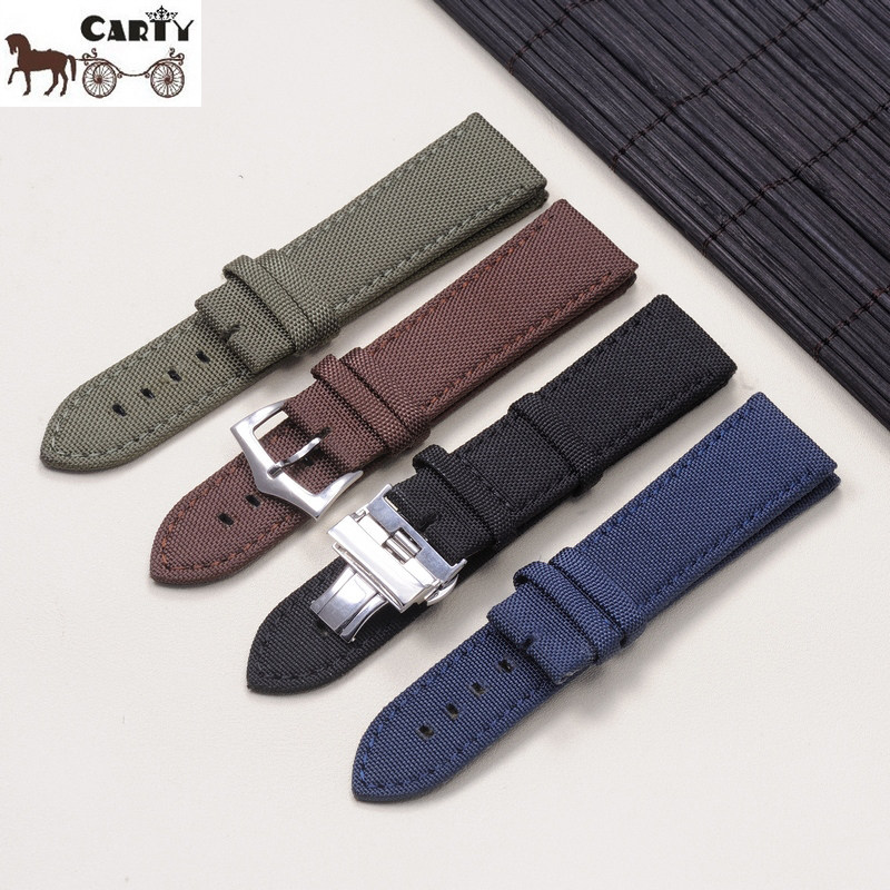 carty帆布手表带 适用 百年灵 百达翡丽 表带 平口 22 通用 配件