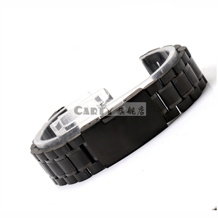 carty钢表带代用卡西欧 鲁美诺斯 黑钢带 16 18 20 22 24mm女 男