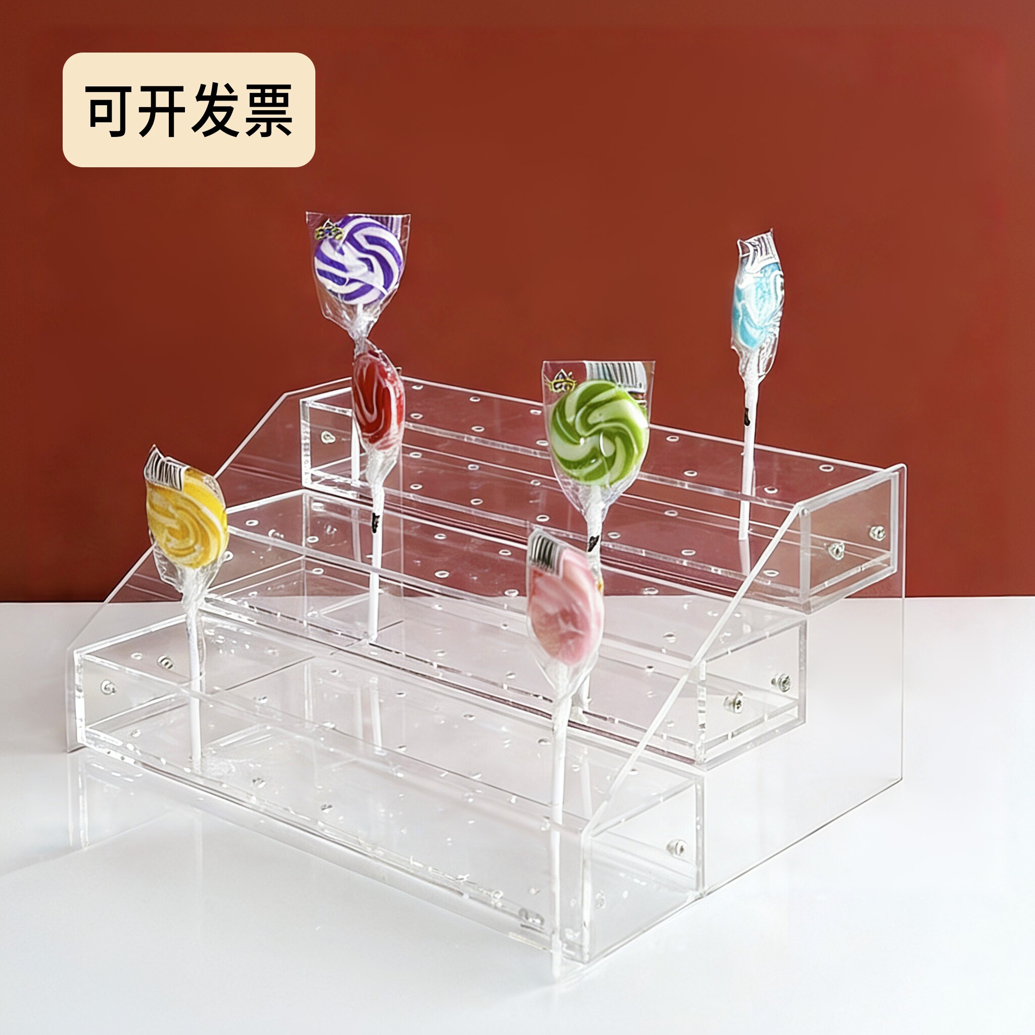透明亚克力糖人展示架手工棒棒糖陈列架幼儿园风车展架糖葫芦货架