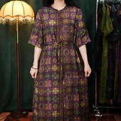 万花筒宝象花连衣裙大气连衣裙气质显瘦