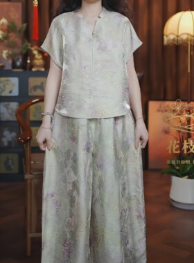 暖意相（灰色）2026新中式宽松上衣裤子国风女装两件套
