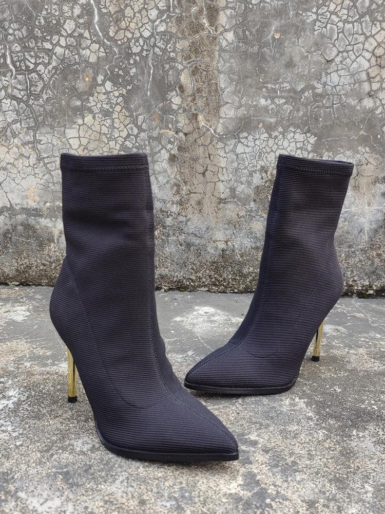SKINNY BOOTS 2023 AUTUMN AND WINTER NEW POINTED TOE KNITTED STRETCH CLOTH SLEEVE STILETTO HEEL WOMENS BOOTS SUPER HIGH HEEL BOOTIE WOMEN