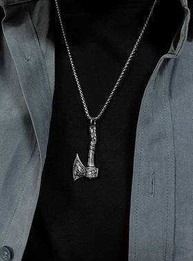 北欧吊坠朋克风钛钢不掉色斧头