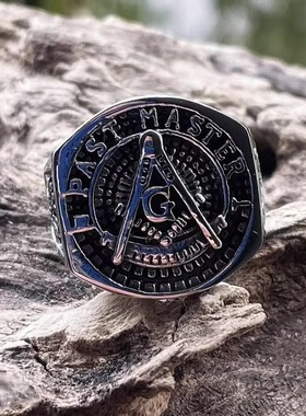 ROCK PUNK霸气共济钛钢戒指欧美食指单身个性潮牌不掉色士指环