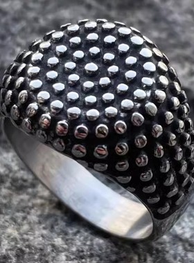 朋克风哥特高级感复古多点时尚钛钢戒指男士潮牌个性不掉色食指环