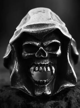 朋克风男士钛钢死神骷髅戒指